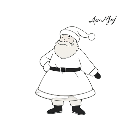 Line Art Santa Claus