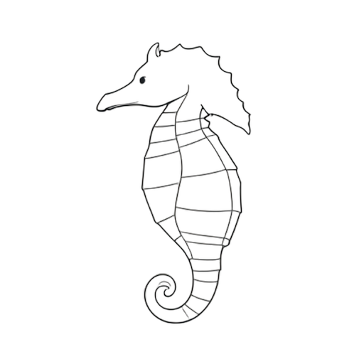 Line Art Seahorse