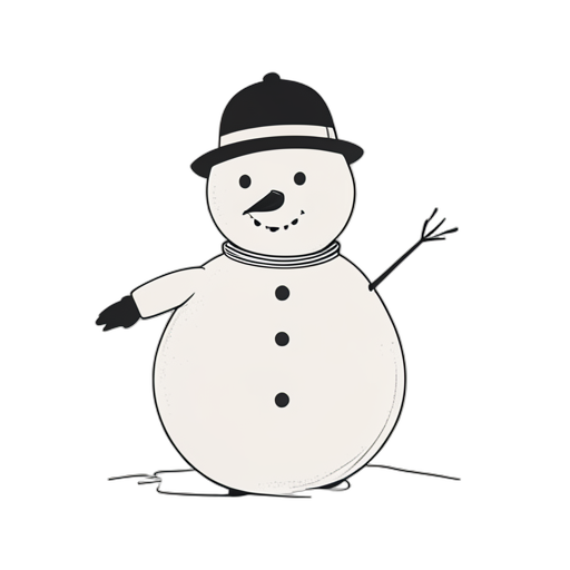 Line Art sneeuwman