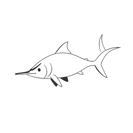 Line Art ikan pedang