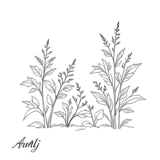 Line Art Vegetable Garden