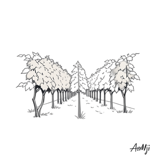 Line Art Kebun anggur