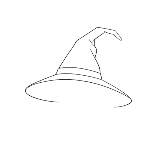 Line Art Topi penyihir