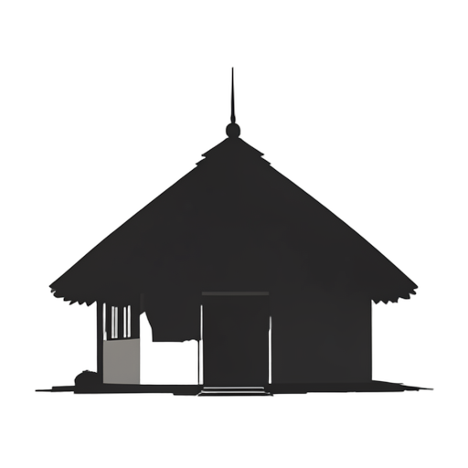 Silhouette African Hut