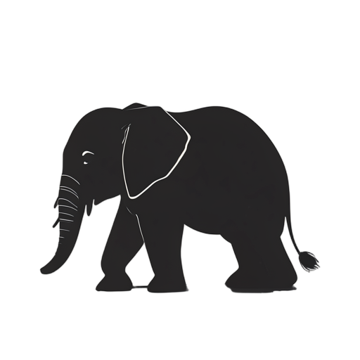 Silhouette Baby Elephant