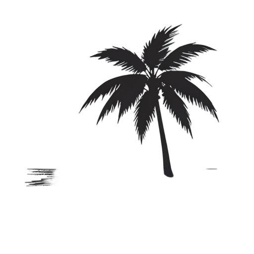 Silhouette Spiaggia tropicale