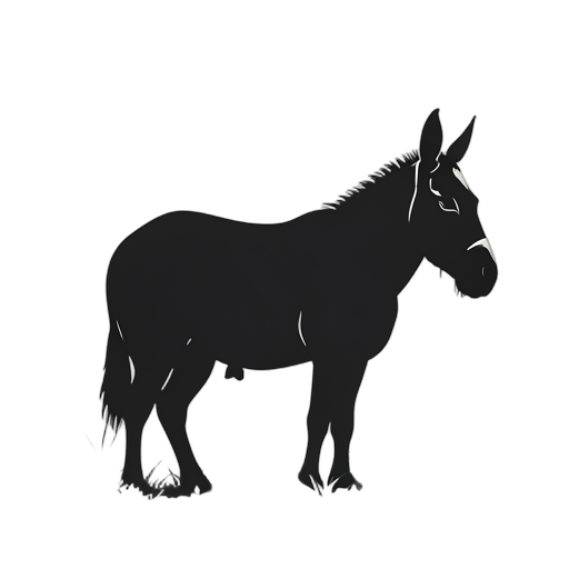 Silhouette Farm Donkey