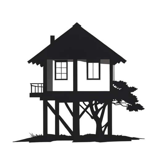 Silhouette Ağaç ev