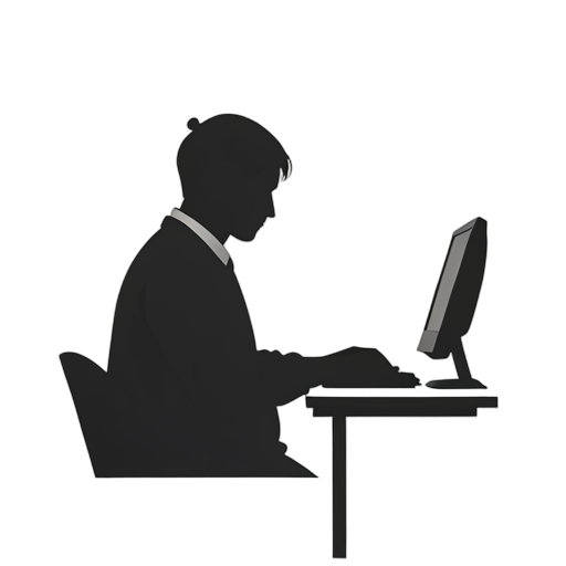 Silhouette Persona che lavora