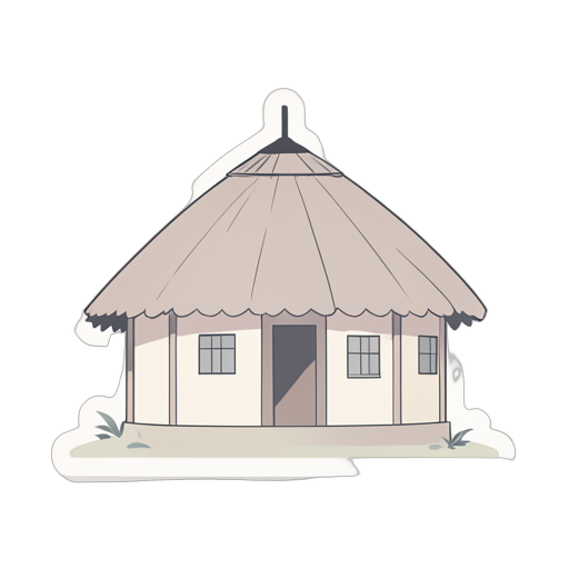 Sticker African Hut