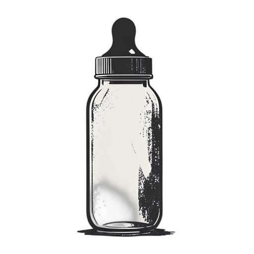 Woodcut Baby Bottle