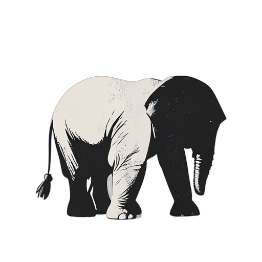 Woodcut فيل صغير