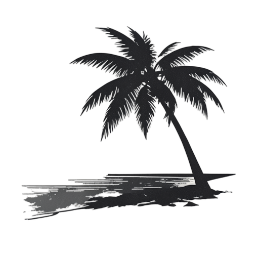 Woodcut Spiaggia tropicale