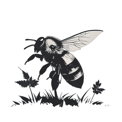 Woodcut Honey Bee