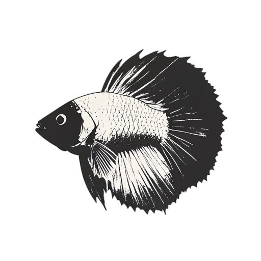 Woodcut Pesce betta