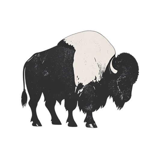 Woodcut Bison