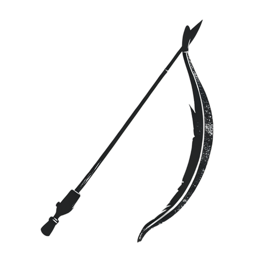 Woodcut Bow and Arrow