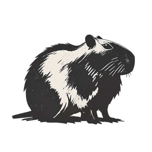 Woodcut capybara