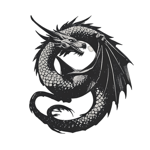 Woodcut Chinese Dragon