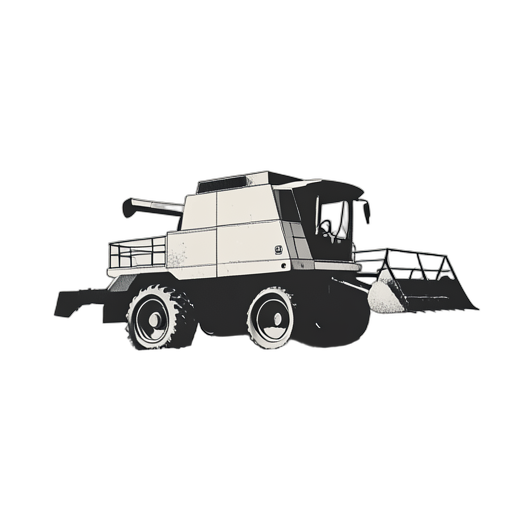 Woodcut Combine Harvester