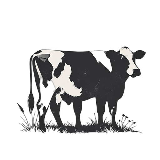 Woodcut Dairy Cow