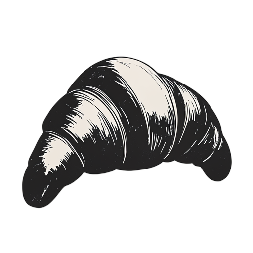 Woodcut croissant