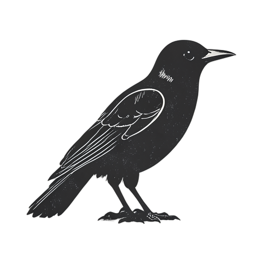 Woodcut Crow