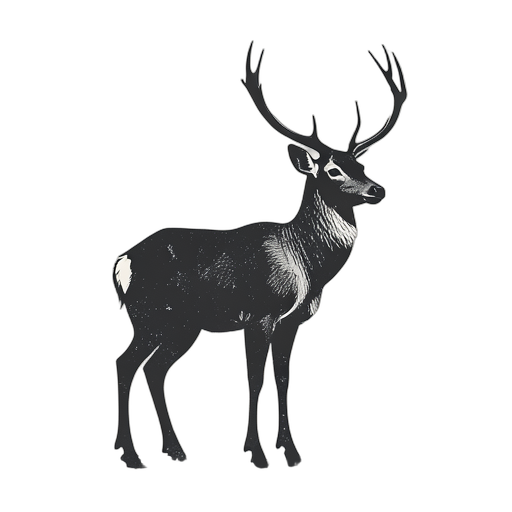 Woodcut हिरण