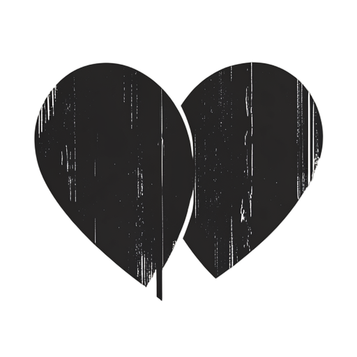 Woodcut Double Heart