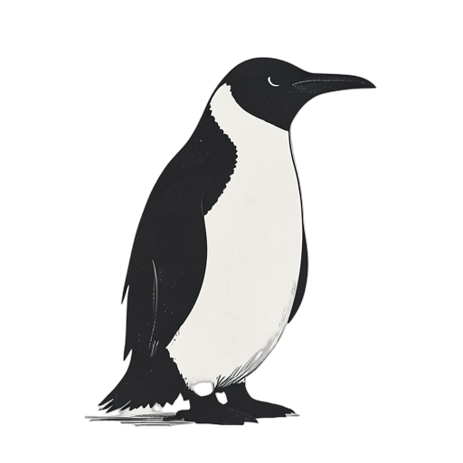 Woodcut Emperor Penguin