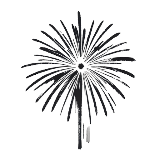 Woodcut Fuoco d'artificio