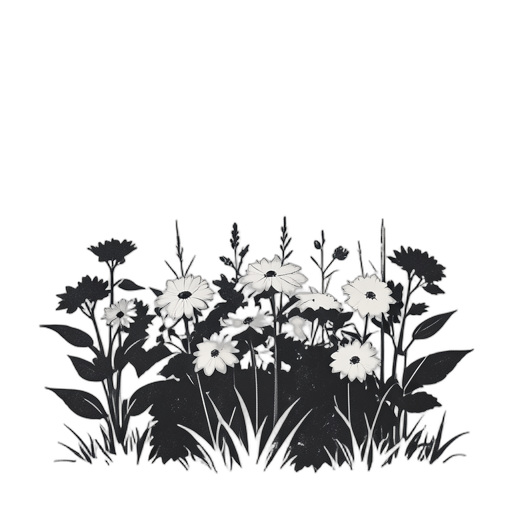 Woodcut Jardín de flores