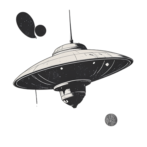 Woodcut Flying Saucer