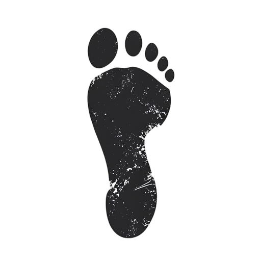 Woodcut รอยเท้า