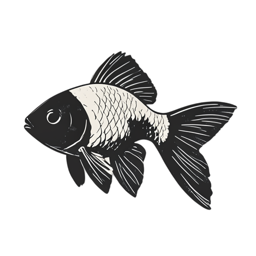 Woodcut سمكة ذهبية
