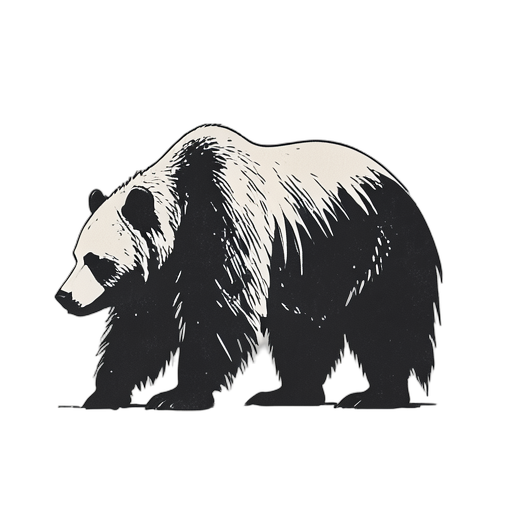 Woodcut ग्रे भालू