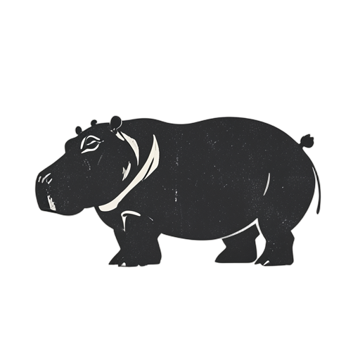 Woodcut ฮิปโปโปเตมัส