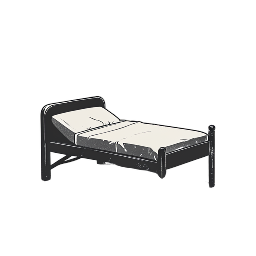Woodcut Hospital Bed