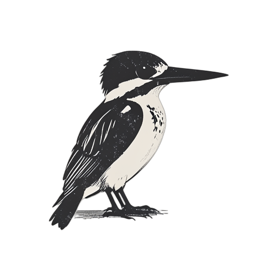 Woodcut Kingfisher