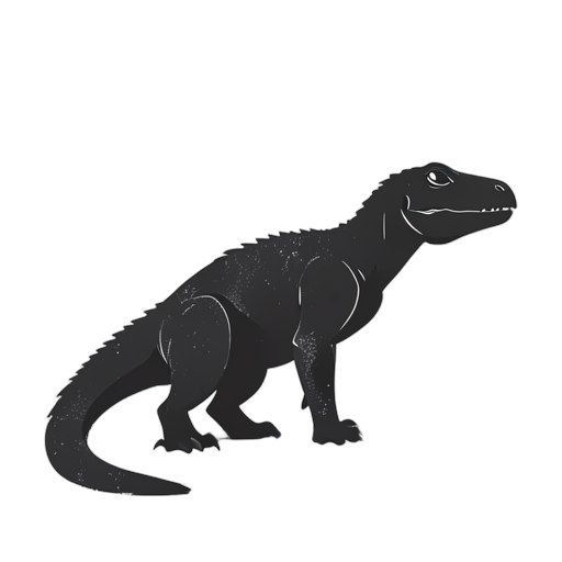 Woodcut Dragón Komodo