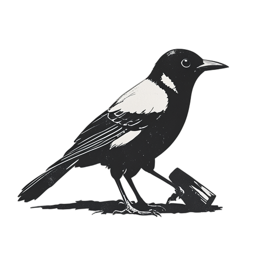 Woodcut Magpie