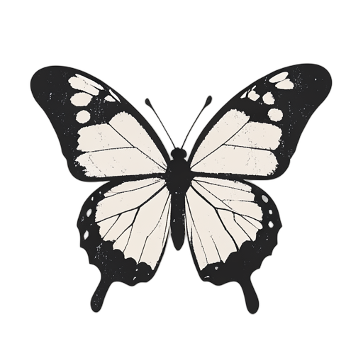 Woodcut Monarch vlinder