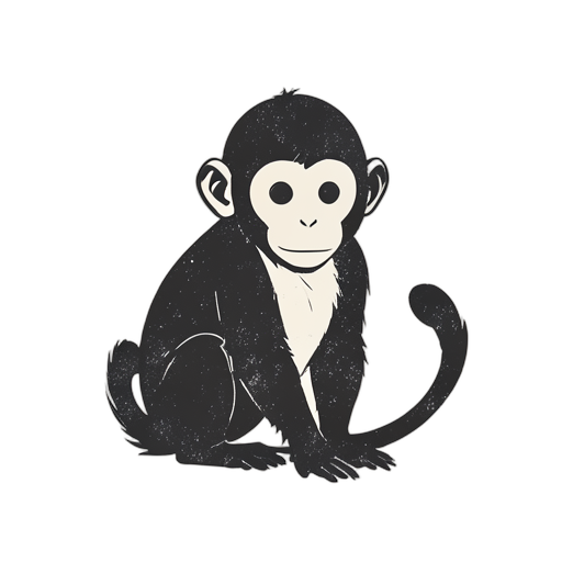 Woodcut обезьяна