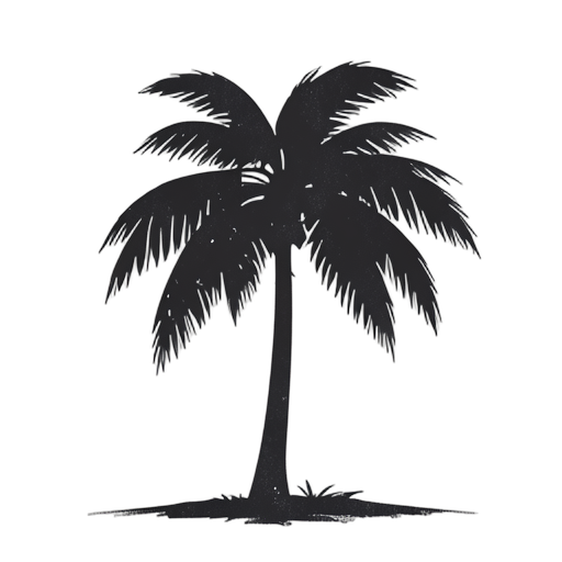 Woodcut ต้นปาล์ม