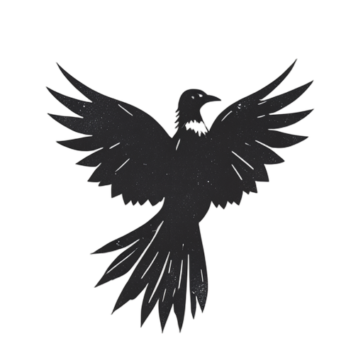 Woodcut Phoenix Bird