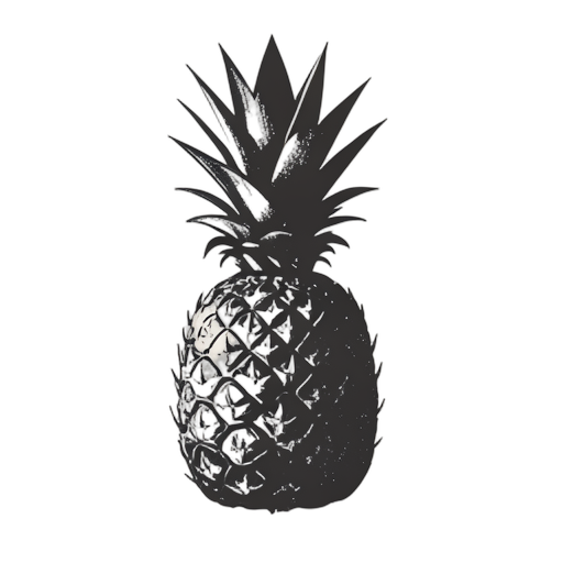 Woodcut ananas