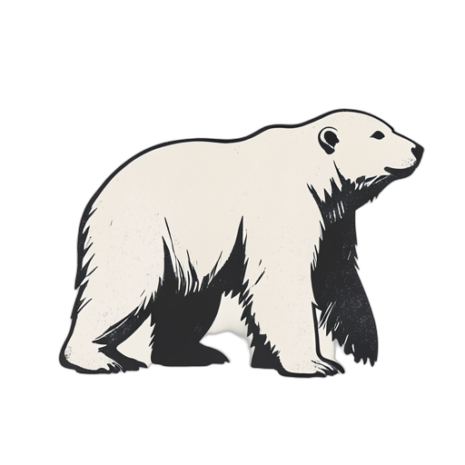 Woodcut Polar Bear