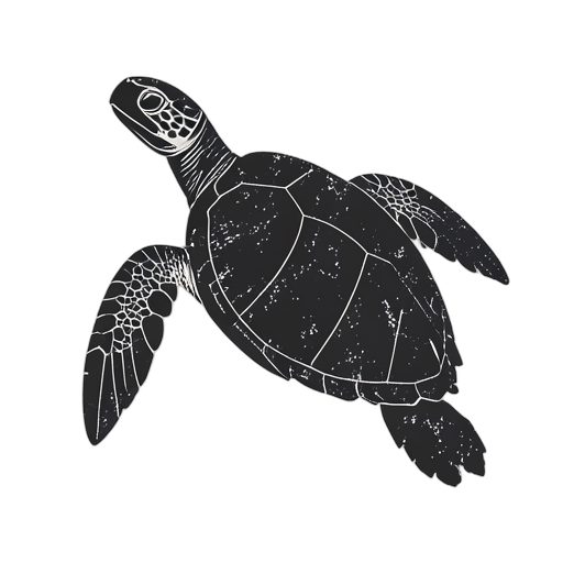 Woodcut Tartaruga marina