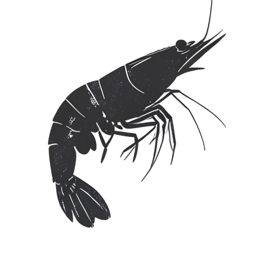 Woodcut shrimp