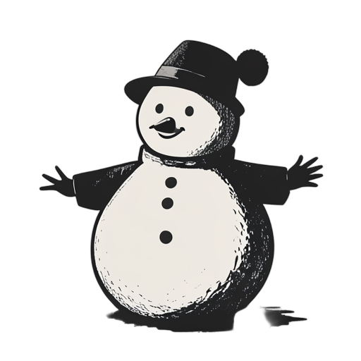 Woodcut Muñeco de nieve
